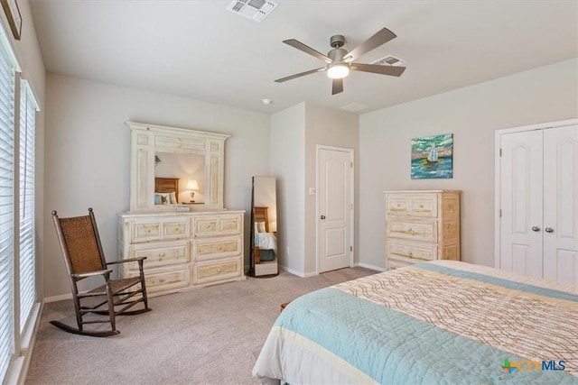 1330 Logan Blvd, Salado, TX 76571 - carpeted bedroom with a closet and ceiling fan