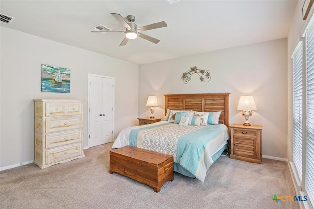 1330 Logan Blvd, Salado, TX 76571 - carpeted bedroom featuring a ceiling fan and baseboards