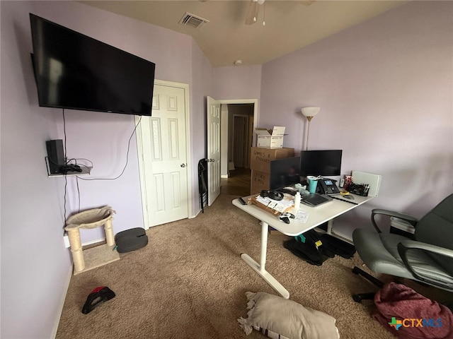 5629 Stonehaven Dr, Temple, TX 76502 - carpeted office featuring a ceiling fan and visible vents