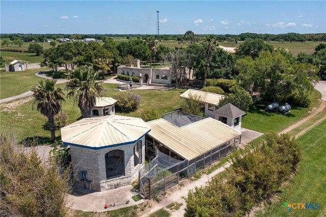 bird's eye view with a rural view