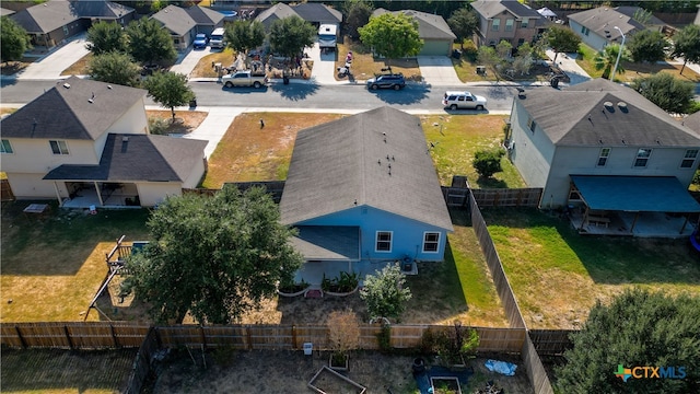 bird's eye view with a residential view