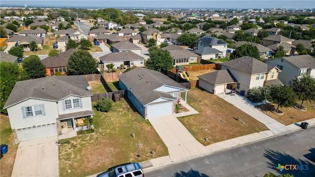 aerial view with a residential view