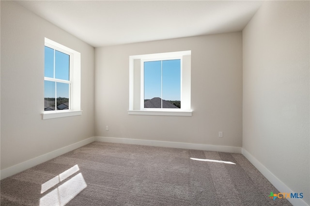 unfurnished room with carpet floors