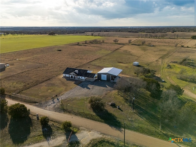 bird's eye view featuring a rural view