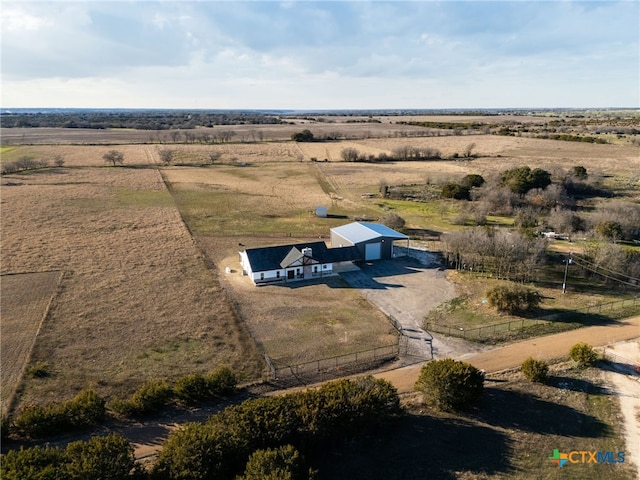 aerial view with a rural view