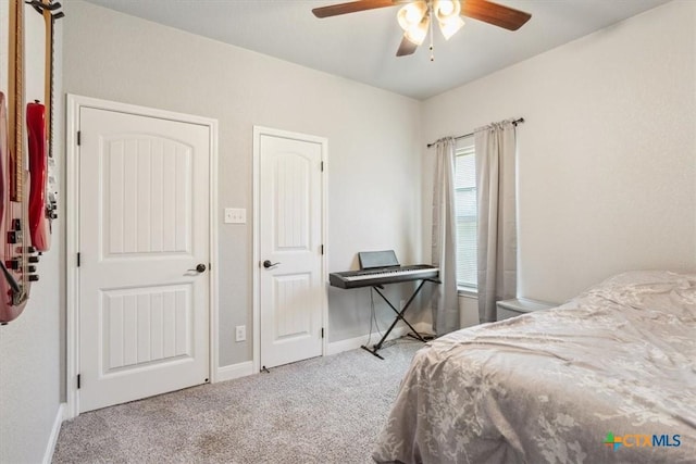 7516 Hardin Dr, Temple, TX 76502 - carpeted bedroom featuring baseboards and a ceiling fan