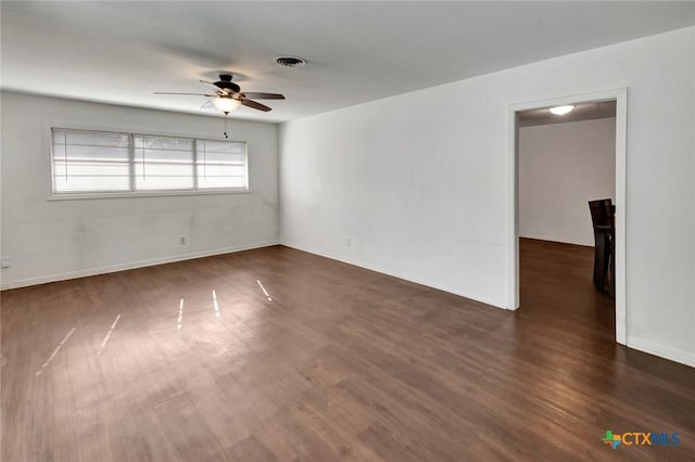 2307 E Airline Rd, Victoria, TX 77901 - spare room with ceiling fan and dark wood finished floors