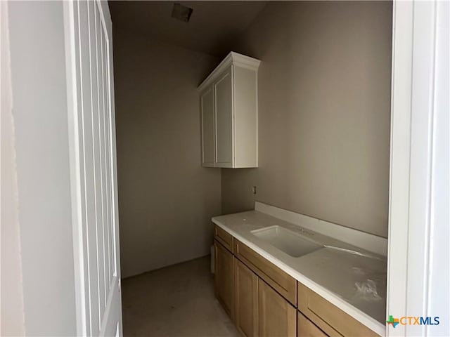 clothes washing area with sink