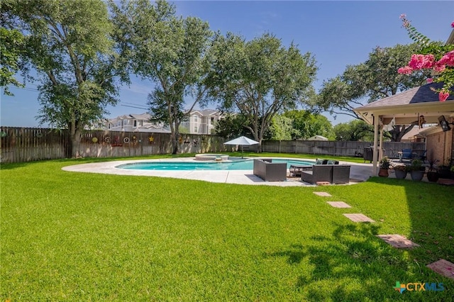 504 Masters Dr, Victoria, TX 77904 - view of pool with a patio, a fenced backyard, and a hot tub