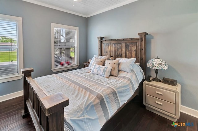 11 Enchanted Ln, Port Lavaca, TX 77979 - bedroom with dark wood finished floors and crown molding