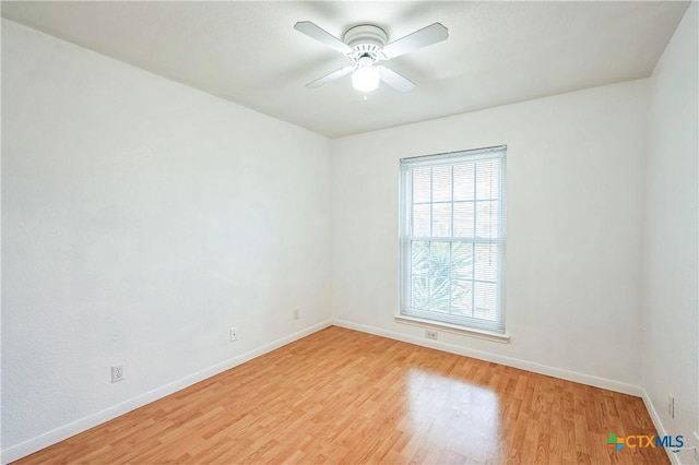 4803 Chad Dr, Killeen, TX 76542 - spare room featuring baseboards, ceiling fan, and light wood-style flooring
