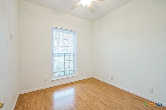 4803 Chad Dr, Killeen, TX 76542 - empty room with baseboards, ceiling fan, and light wood-style flooring