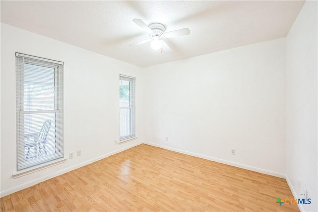 4803 Chad Dr, Killeen, TX 76542 - unfurnished room with baseboards, light wood-style flooring, and ceiling fan