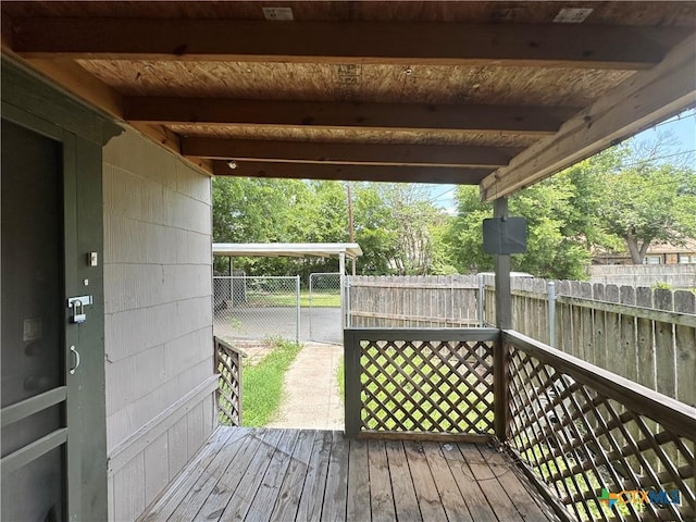 1015 N 3rd St, Temple, TX 76501 - wooden deck featuring a gate