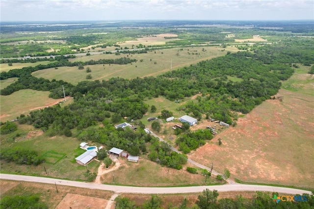 aerial view with a rural view