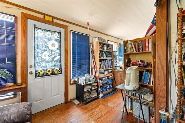 interior space with wood-type flooring