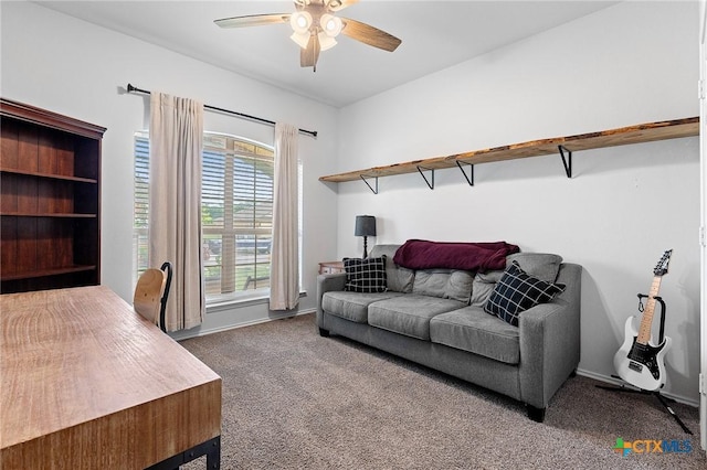 2512 Corradino St, Harker Heights, TX 76548 - carpeted office space featuring ceiling fan and baseboards