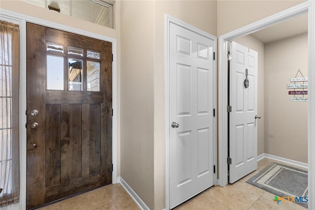 view of tiled entrance foyer