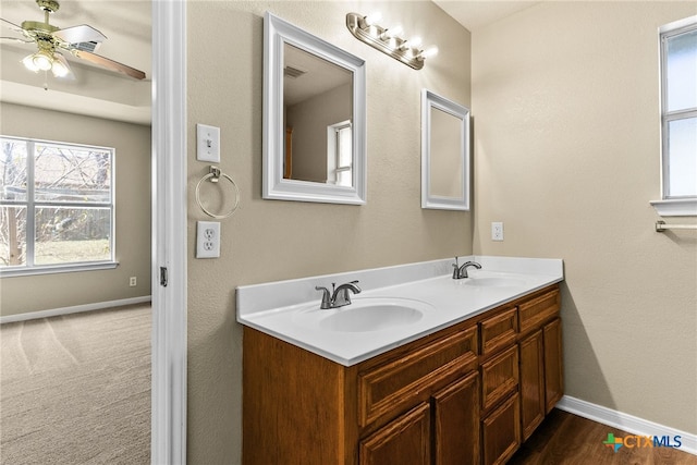4612 Shawn Dr, Killeen, TX 76542 - bathroom featuring vanity and ceiling fan