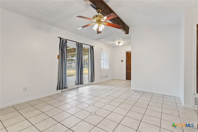 2013 Moonlight Dr, Killeen, TX 76543 - tiled spare room with lofted ceiling, ceiling fan, and a textured ceiling