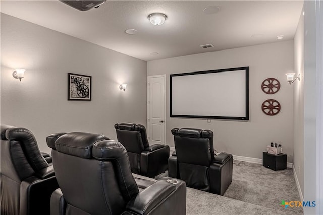 view of carpeted cinema room