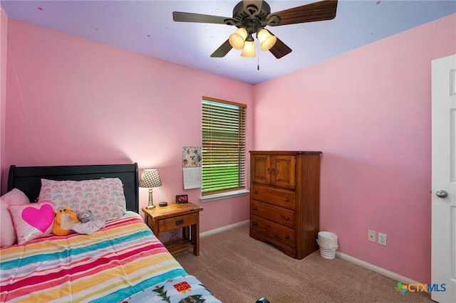 513 Leo Ln, Killeen, TX 76542 - bedroom with baseboards, a ceiling fan, and carpet flooring