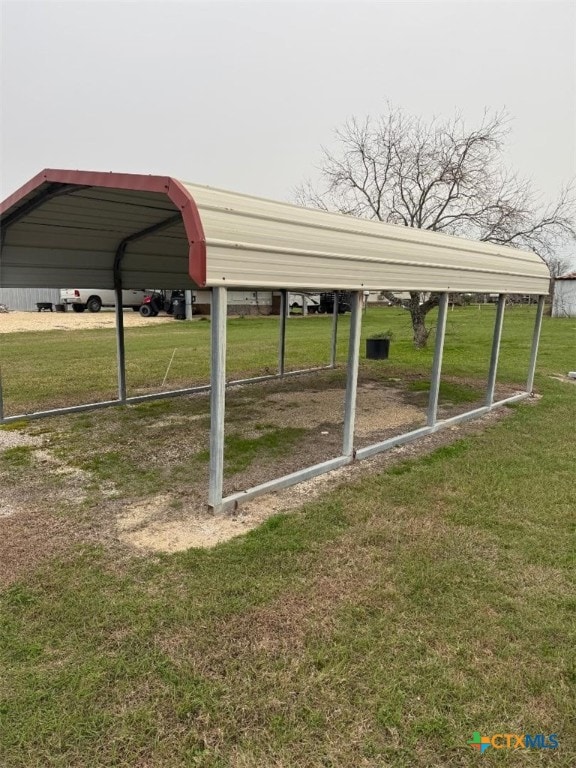 view of parking with a carport