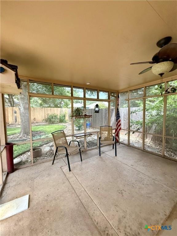 1828 Winchester Dr, Temple, TX 76502 - unfurnished sunroom with ceiling fan