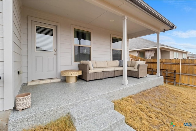 view of patio with an outdoor living space