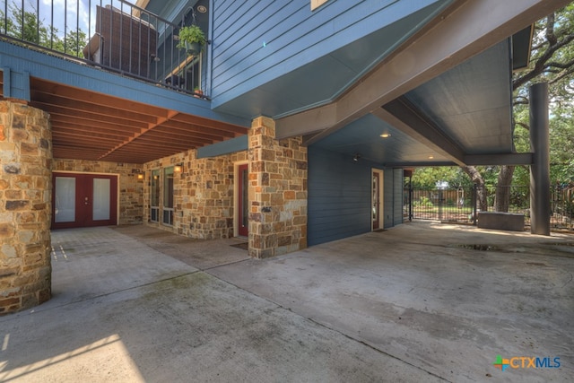 view of patio / terrace featuring french doors