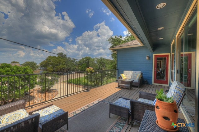 view of patio featuring an outdoor living space