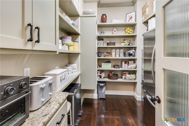 pantry with a toaster