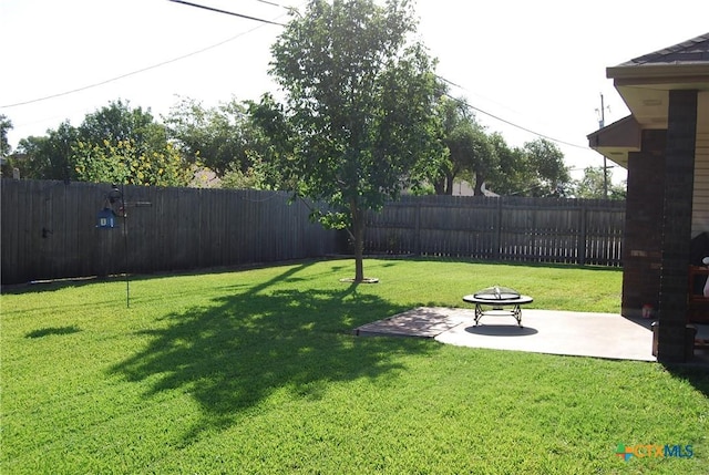 view of yard featuring a patio area