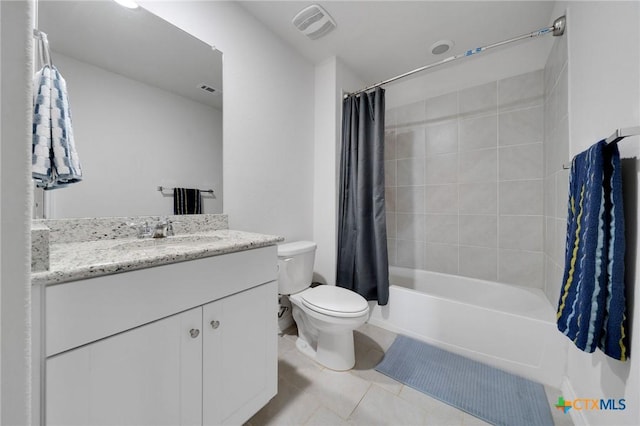 390 Lost Maples, New Braunfels, TX 78130 - bathroom with vanity, tile patterned flooring, and shower / bath combination with curtain