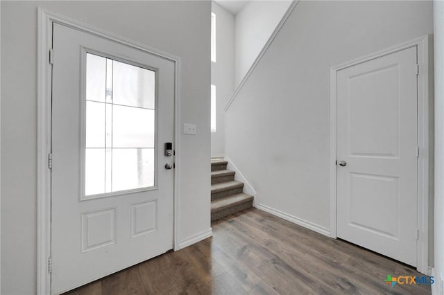 390 Lost Maples, New Braunfels, TX 78130 - foyer entrance with stairs and wood finished floors