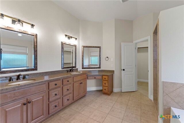 bathroom featuring vanity and tile patterned floors