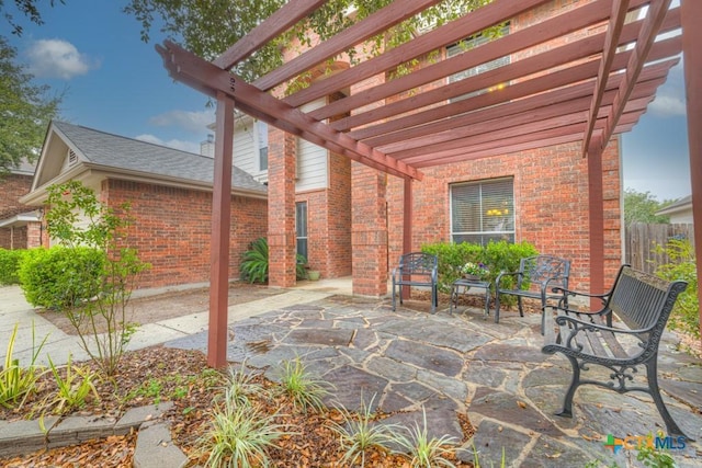 view of patio / terrace with a pergola