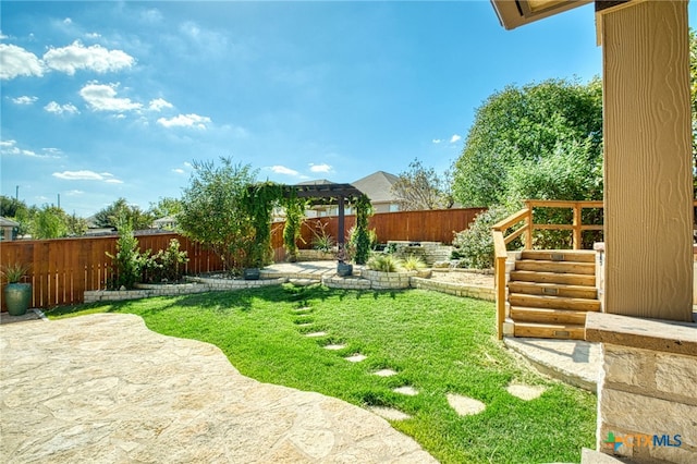 view of yard with a patio