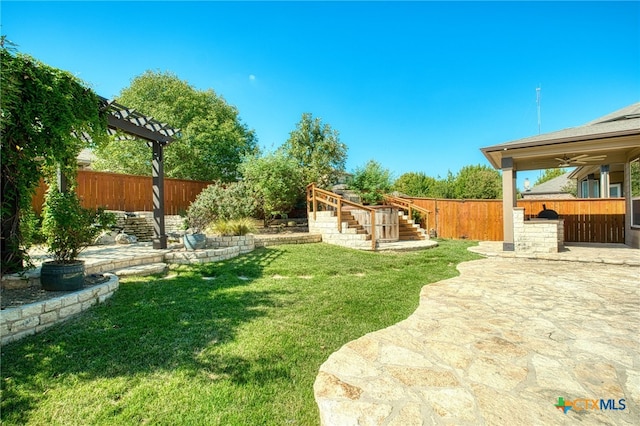 view of yard with a patio