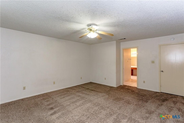 707 Bond St, Copperas Cove, TX 76522 - empty room with ceiling fan, carpet, and a textured ceiling