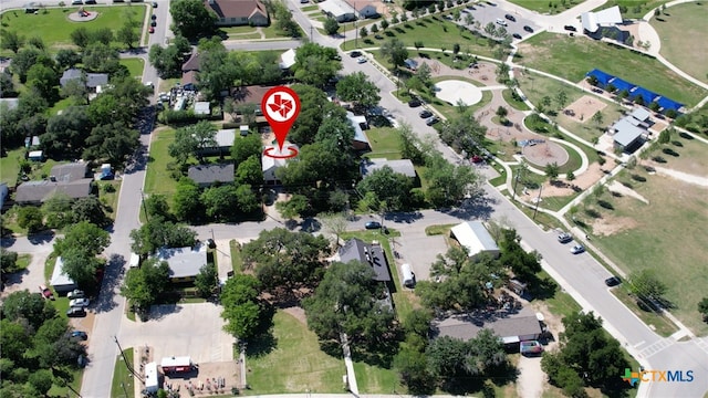 404 N Austin St, Buda, TX 78610 - aerial overview of property's location with nearby suburban area