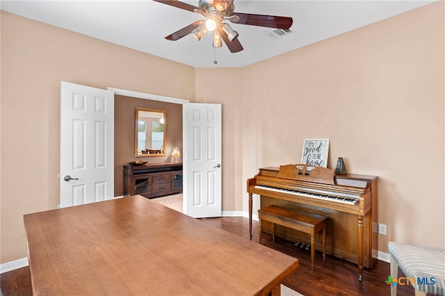 404 N Austin St, Buda, TX 78610 - office space with a ceiling fan and wood finished floors