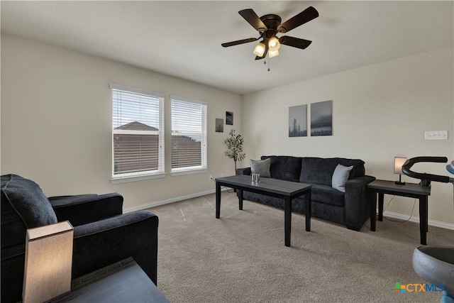 6333 Iris Run, New Braunfels, TX 78132 - living area featuring ceiling fan and carpet floors