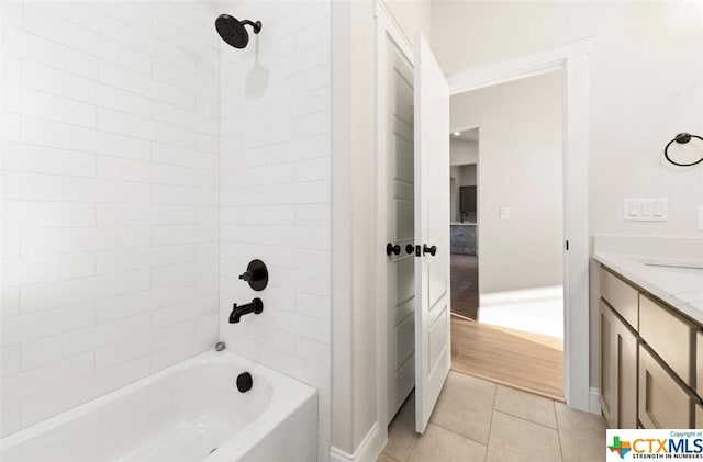 122 Overlook Trl, Copperas Cove, TX 76522 - full bathroom with  shower combination, vanity, tile patterned flooring, and baseboards
