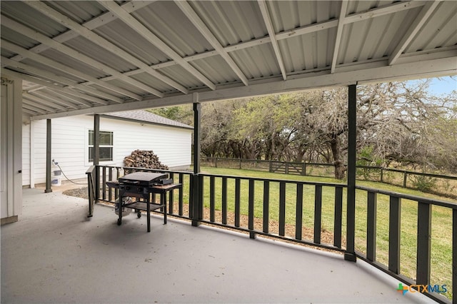 view of patio with area for grilling