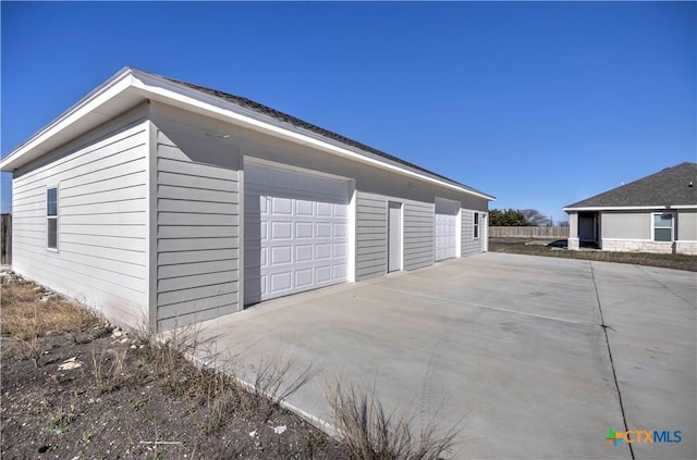 view of garage