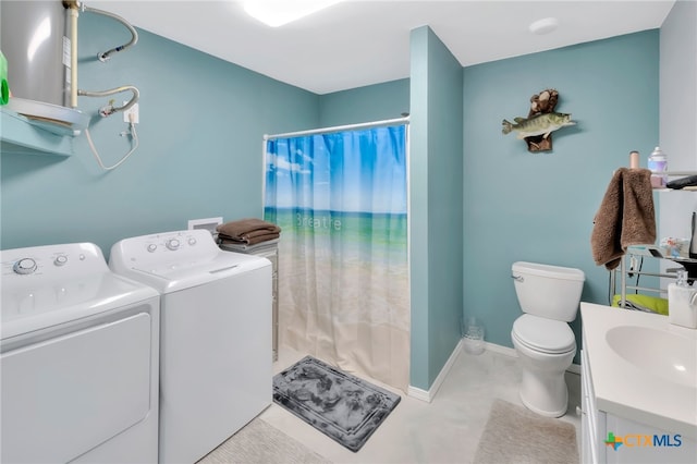 interior space featuring separate washer and dryer and sink