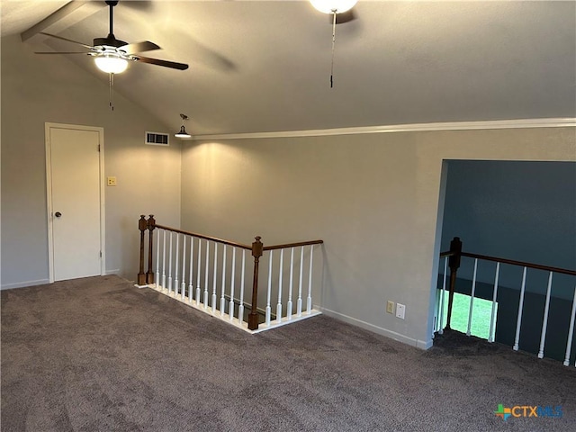 3705 Oakridge Blvd, Harker Heights, TX 76548 - carpeted empty room featuring ceiling fan and crown molding