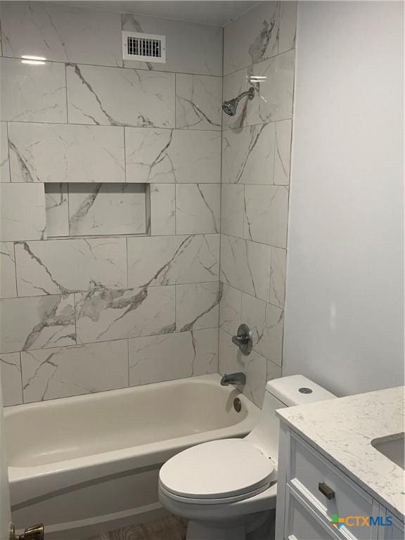 3705 Oakridge Blvd, Harker Heights, TX 76548 - bathroom featuring toilet, shower / tub combination, and vanity