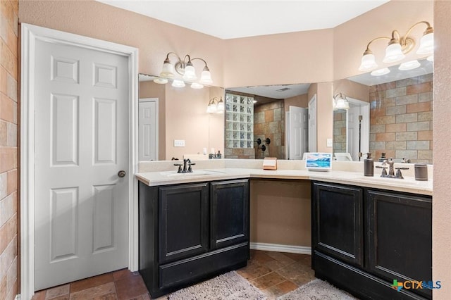 2123 Grizzly Trl, Harker Heights, TX 76548 - full bath featuring double vanity and stone tile floors